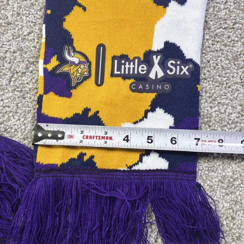Minnesota Vikings Scarf Mens One Size Multi Color NFL Football Little Six SKOL